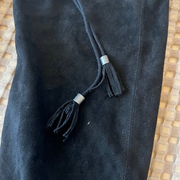 Tall Black Suede Boots Size 8.5M - Picture 2 of 5